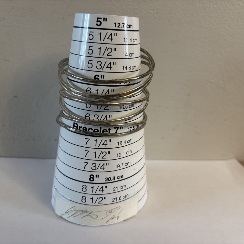 Minimalist Silver Tone Thin Wire Bangle Bracelet